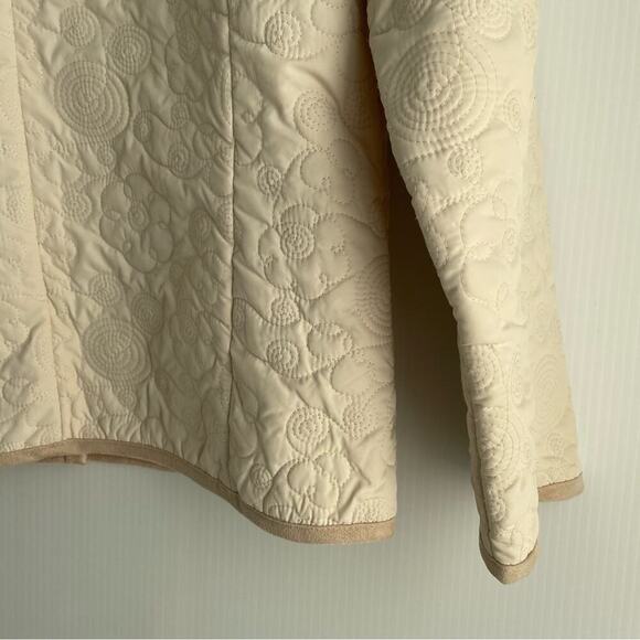 Woolrich field jacket embroidered swirl pattern cream soft lining sz Medium - Picture 5 of 13